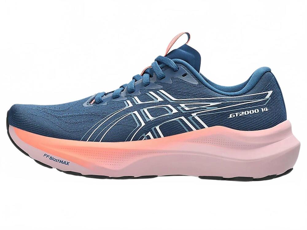 NEW ASICS women's gt-2000 14 running shoes in twilight blue/white